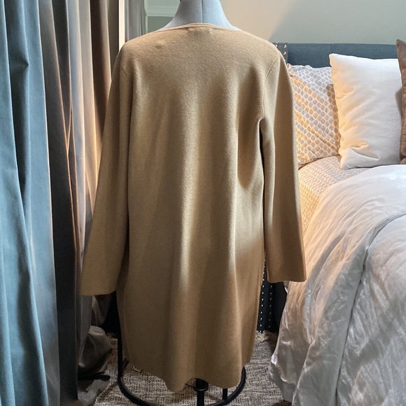 J. Crew 365 Juliette Collarless Wool Open Front Sweater Blazer Khaki Size Small - Picture 4 of 10